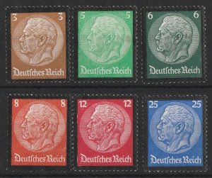 GERMANY 1934 Hindenburg Memorial set 3pf-25pf. MNH **.