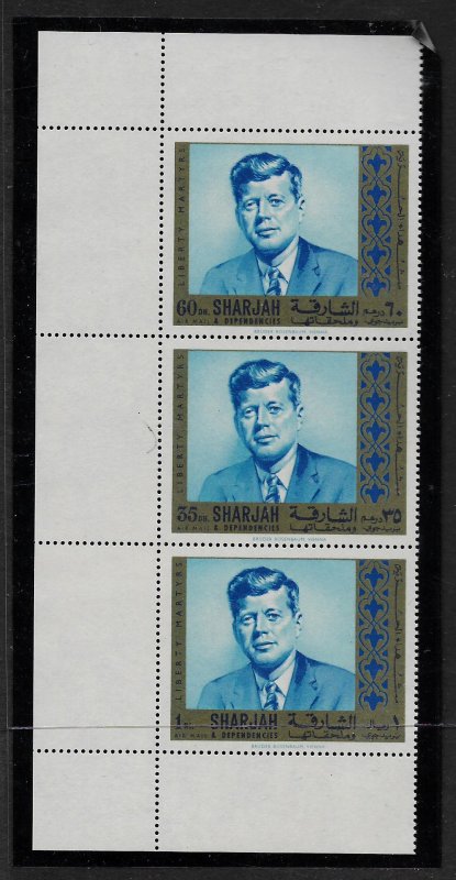 CAMEROUN, UNLISTED, MNH,RARE STRIP OF 3, KENNEDY