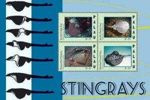 Palau 2012 - Stingrays Marine Life Fish - Sheet of 4 Stamps - Scott #1096 - MNH