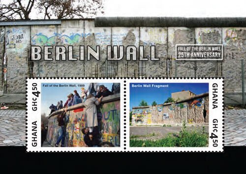 Ghana 2014 - Berlin Wall - Souvenir stamp sheet - Scott #2815 - MNH