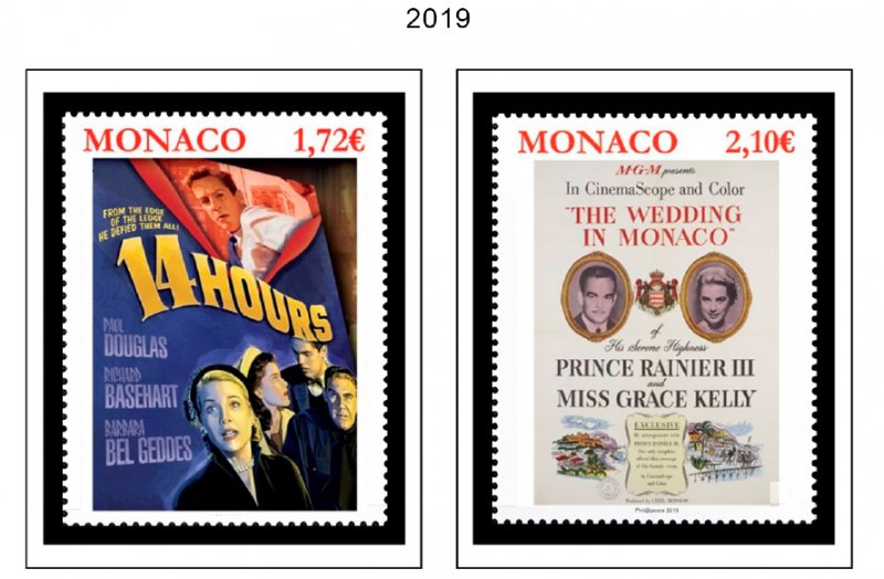 COLOR PRINTED MONACO 2011-2020 STAMP ALBUM PAGES (63 illustrated pages)