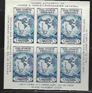 UNITED STATES, 735, MNH, NGAI, BLOCK OF 6, ARCTIC EXPEDITION