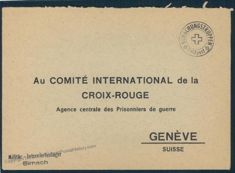 Switzerland WWII Internment Camp Sirnach Soldier Feldpost Cover 54134