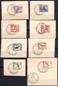 GERMANY 1936 OLYMPICS SET WITH BERLIN OLYMPIC STATION CANCELS Sc. B82-B89 COMPLE