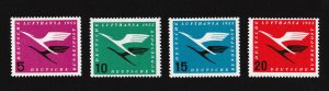 GERMANY #C61-C64 AIRMAIL POSTAGE STAMP SET LUFTHANSA 1955 VF MNH-OG