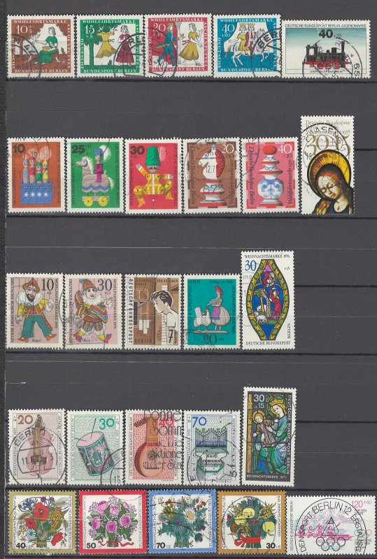 COLLECTION LOT OF # 863 GERMANY BERLIN 26 SEMI POSTAL STAMPS 1965+