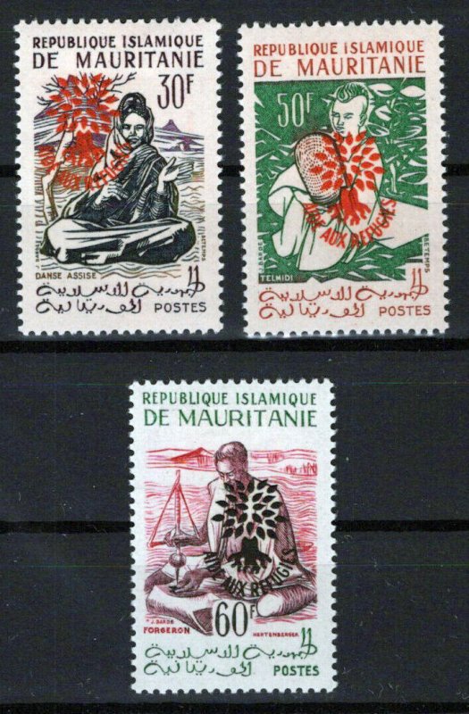 Mauritania 129-130, 132 MH Refugee Aid ovpt Type I, 26 leaves ZAYIX 0324S0023