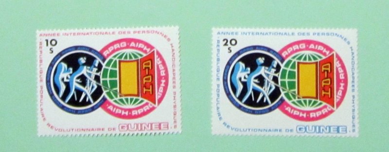 Guinea - 850-51, MNH Set. Int. Yr. Handicapped. SCV- $8.00