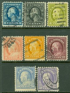 EDW1949SELL : USA 1913-15 Scott #428, 30-33, 435, 38, 40 Used. Clean Catalog $49