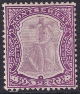 Sc# 36 Montserrat 1908 - 1913 Symbol of the colony 6p issue MMH CV $12.00