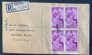 1953 Sierra Leone First Day Cover QE2 Queen Elizabeth Silver Wedding Stamp Block