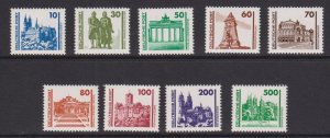 German Democratic Republic  DDR  #2832-2840  MNH   1990  buildings / monuments