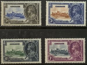 GIBRALTAR 1935 SILVER JUBILEE SET SG114/117  VERY LIGHTLY MOUNTED MINT. CAT £35
