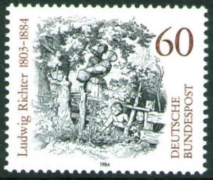 Germany Scott 1417 Mint No Gum MNG 1984 Richter stamp