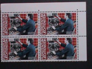 ​LIECHTENSTEIN-1984-SC# 789 INDUSTRIES & OCCUPATIONS MNH IMPRINT BLOCK-VF