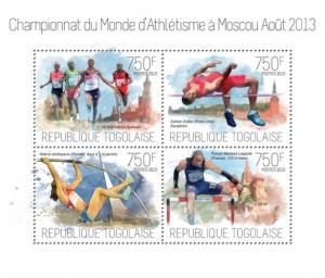 Athletics Leichtathletik Moscow 2013 Usain Bolt Sports Togo MNH stamp set