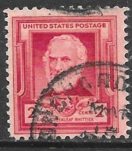 USA 865: 2c John Greenleaf Whittier, used, F-VF