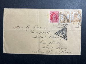 1942 Censored India Cover Khanhata Assan to Sea Point Cape Town South Africa