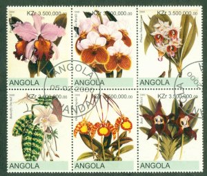 A7-0008 ANGOLA UNLISTED  BLOCK-6  FLOWERS BIN $3.00