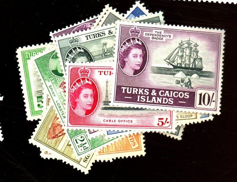 TURKS AND CAICOS 119-134 MINT FVF OG LH Cat $67