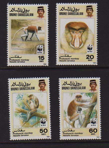 Brunei 1991 Sc 424-427 WWF set MNH