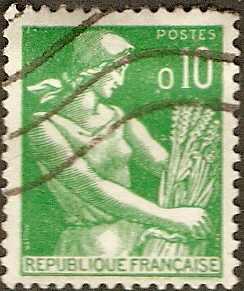 France - #939 - used - 1960 - Farm Woman - SCV-$0.20