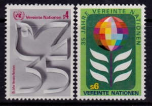 UN Vienna #12-13 MNH ~ 35th Anniversay UN (1980)