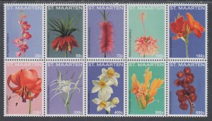 St Martin 70 Flowers MNH VF