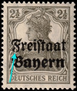 ✔️ GERMANY BAVARIA 1919 - BROKEN 'F' VARIETY - Sc. 176 Mi. 136 - MNH ** [2B6]