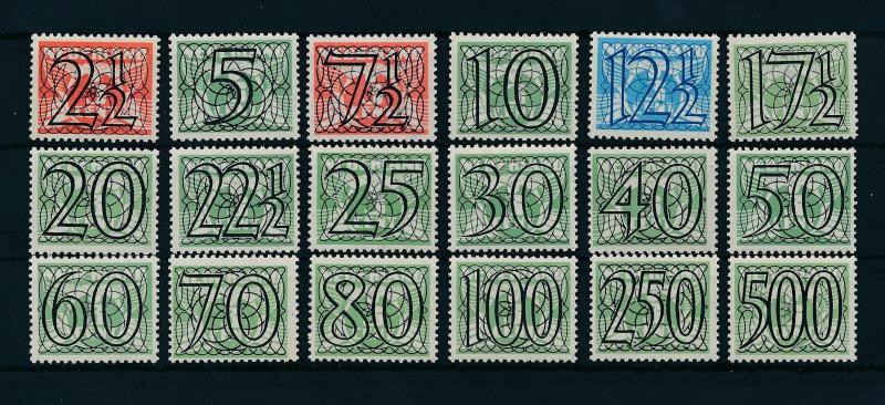 [17095] Netherlands 1940 Definitives Surcharged 18 values MNH