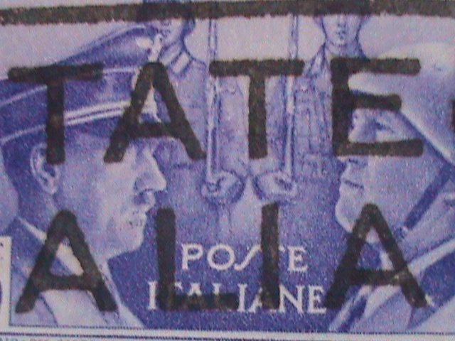 ​ITALY 1941 SC#416  81 YEARS OLD-HITLER & MUSSOLINI USED STAMP-FANCY CANCEL-VF