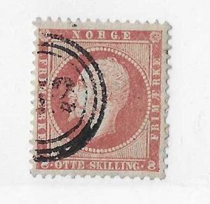 Norway Sc #5a 8sk  brown red used VG F