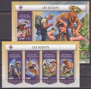 Togo, 2018 issue. Scouting sheet of 4 & s/sheet. ^