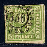 German States Bavaria Scott # 6, used