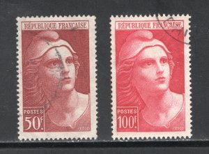 France #555-6  VF, Used, Partial Set, CV $7.00 ....  2010543