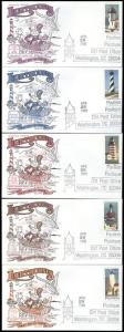 #2470-74 Lighthouses Bennett FDC Set