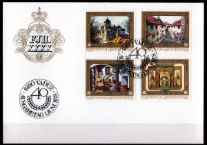 Liechtenstein 1978 Sc #650-53 Vaduz castle Set (4) in a Official FDC