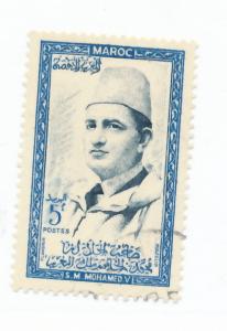 Morocco 1956 - Scott 1 used - 5fr, Sultan Mohammed V