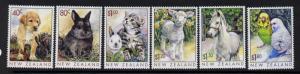 New Zealand 1573-8 MNH Pets, Birds, Dog, cat, Pony, Lamb