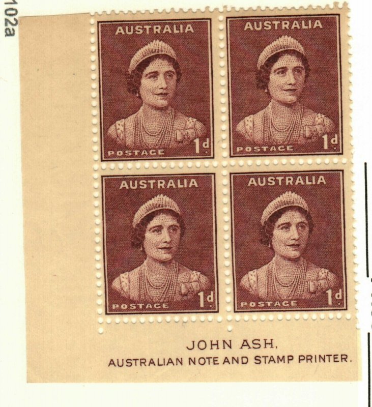 Australia #181 MNH Block (4 stamps) Queen Elizabeth