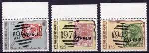 Cyprus 1980 Sc# 529/531 stamp centennial  Set (3) MNH