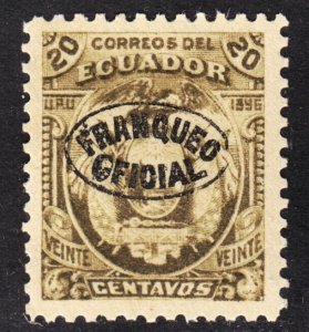 Ecuador Scott O46 unwtmk VF mint OG HHR reprint. FREE...