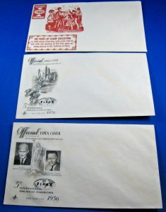 PHILATELIC EVENT COVERS - LOT OF 3 - 1956-1960