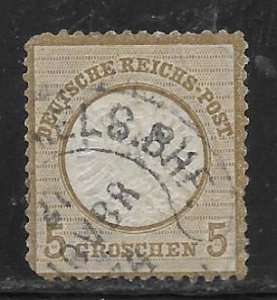 German Empire (1875-77) - Scott #20 5gr Bister, Fine - Used
