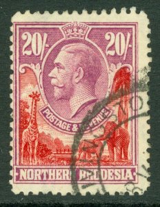 1925 Sg 17 Du Nord Rhodesia. 20 Carmine & Red, Pink-Purple. Very Fine-
