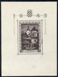 Croatia 1943 Philatelic Exhibition m/sheet cds used but f...