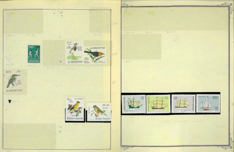 Argentina 1863-1987 M & U Hinged & in Mounts on Scott Blank Spec. Pages