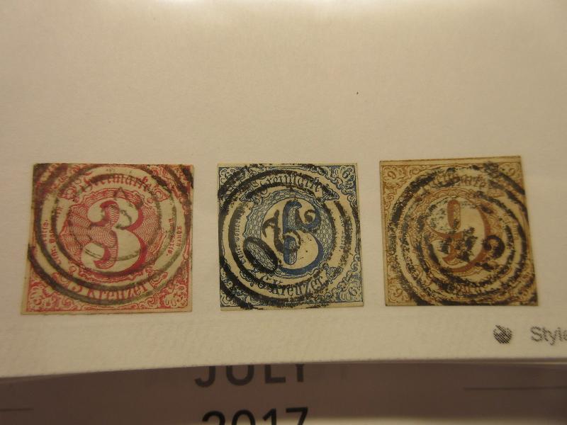 German States THURN and TAXIS  Scott  53-55 set   USED  LotGS  Cat $95