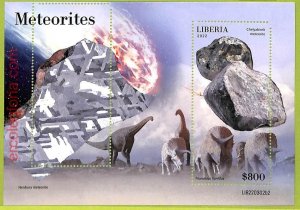 B0543 - LIBERIA - MISPERF ERROR Stamp Sheet - 2022 - DINOSAUR Meteorites-