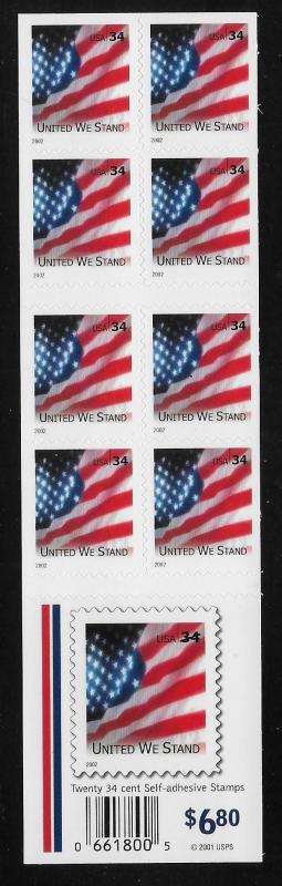 UNITED STATES SC# 3549Be PANE/20 FVF/MNH 2001